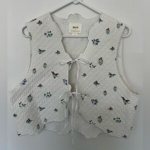 Maeve quilted floral tie vest
